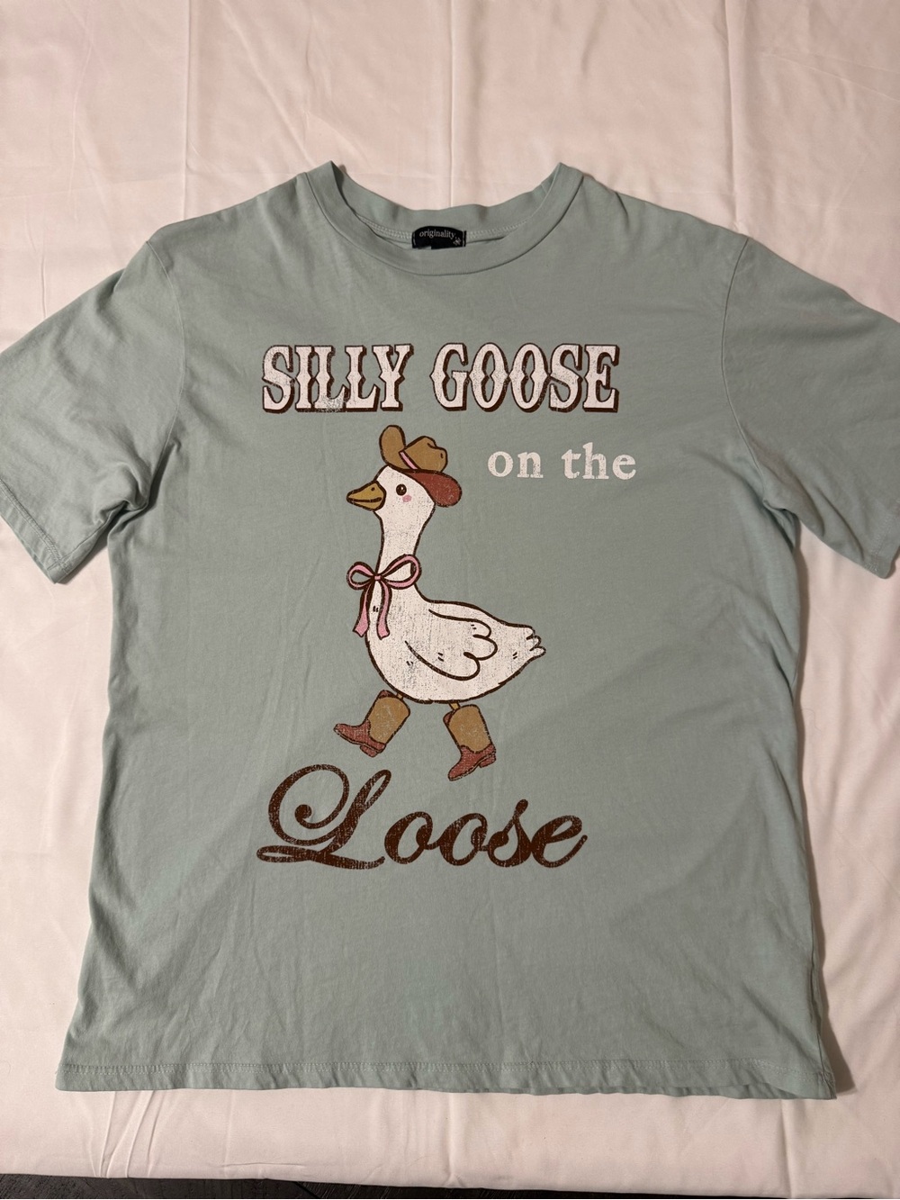 Originality “Silly Goose on the Loose" Graphic Tee - Mint - Picture 1 of 12